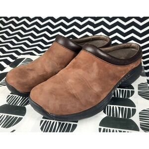 Merrell Jungle Moc Brown Suede Leather Slip On Clogs Shoes Womens 8.5 J60472